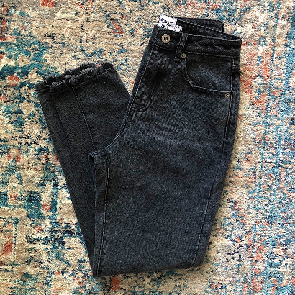 Black denim mom jeans